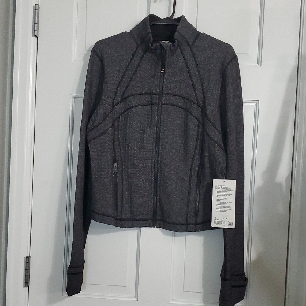 NWT Lululemon Define Cropped Jacket Herringbone Sz 12 BLACK